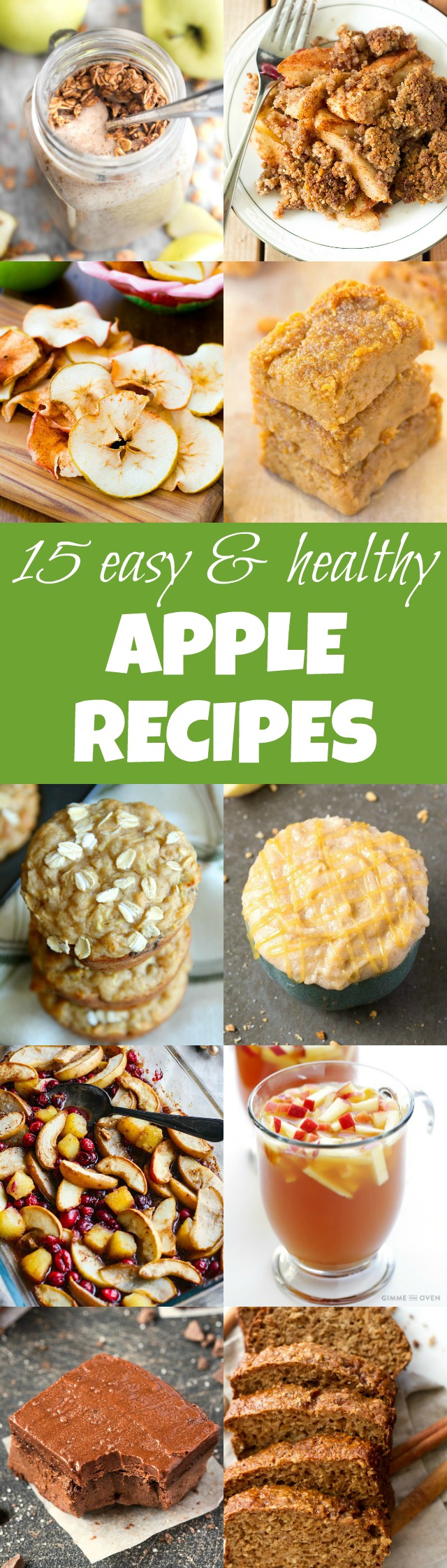 15 Easy & Healthy Apple Recipes! With something for everyone, whether you're looking for something gluten-free, vegan, paleo, or refined sugar free | runningwithspoons.com