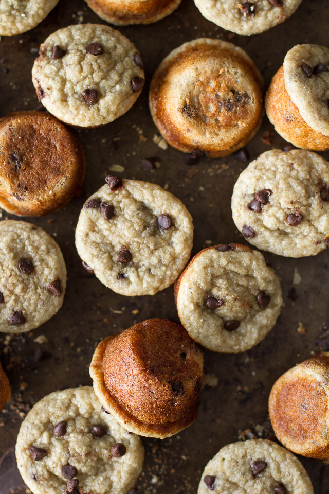 Mini Banana Oat Greek Yogurt Muffins - a healthy bite-sized snack that's PERFECT for kids (or anyone)! Made with NO flour, oil, or refined sugar, these fluffy little muffins are a delicious and easy breakfast or snack {gluten free, flourless, kid friendly, recipe} | runningwithspoons.com