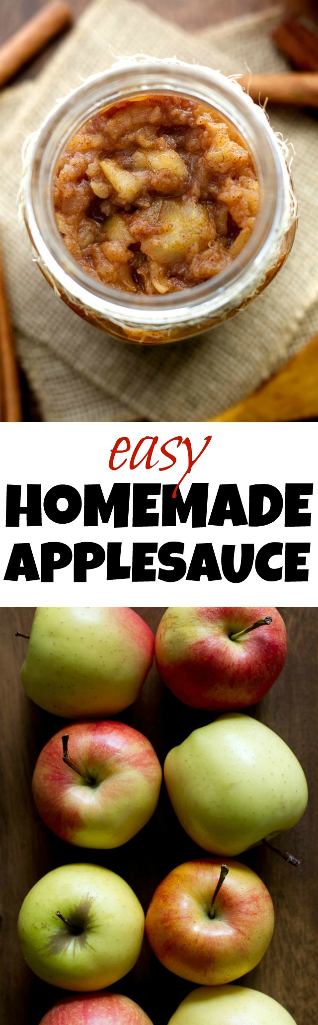 Homemade applesauce that's so delicious and easy to make, you'll never want to buy store-bought applesauce again! Perfect to use in recipes, as a topping, or just to eat on its own | runningwithspoons.com