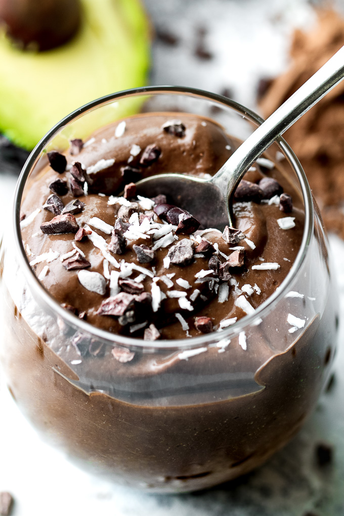 Healthy Chocolate Ice Cream Smoothie - It may sound decadent, but this smoothie is actually super healthy and made with good-for-you ingredients like cocoa, avocado, and banana. Luscious, creamy, and super satisfying, it makes a perfect choice for when those chocolate cravings hit {vegan, gluten-free, refined sugar-free} | runningwithspoons.com