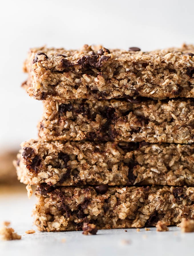 Flourless Chocolate Chip Almond Butter Muffins running with spoons