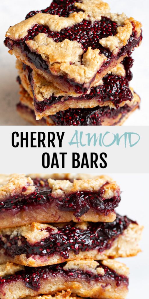 Cherry Almond Oat Bars - so tender and "buttery" that you'd never guess they were made without any flour or butter! #glutenfree #vegan #recipe #healthy #snack