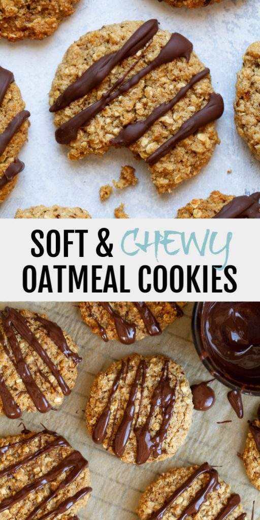 Soft and Chewy Oatmeal Cookies that are super easy to make with only one bowl and 8 healthy ingredients!