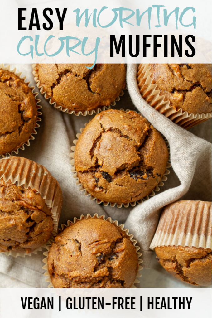Easy Morning Glory Muffins that are so tender and loaded with flavour, you’d never know they were made without flour, oil, eggs, or refined sugar.
