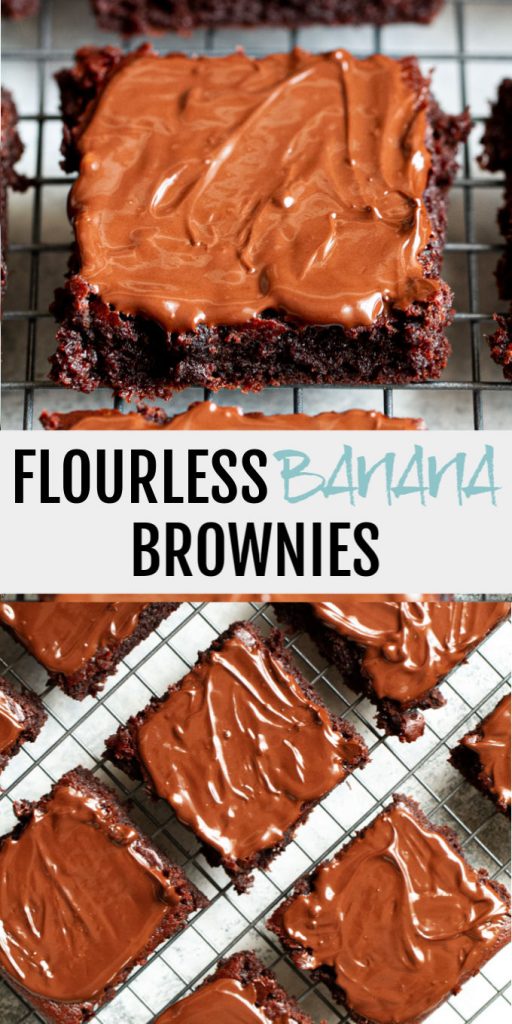 Melt-in-your-mouth Flourless Banana Brownies that are irresistibly fudgy and chocolatey! 