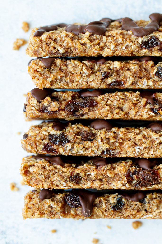 These soft and chewy granola bars are way better than store-bought and so easy to customize! They’re gluten-free, refined sugar-free and easily made nut-free and/or vegan.