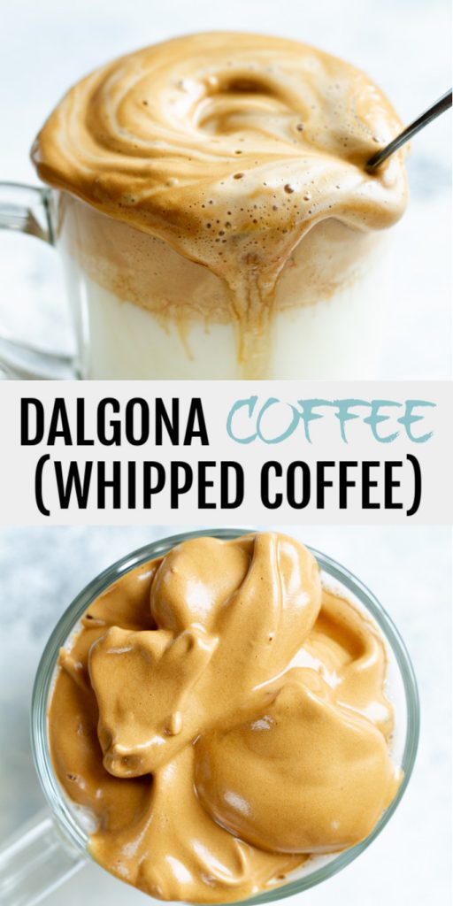 A longer collage of dalgona coffee for Pinterest.